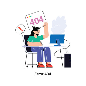 Error 404 Connection Flat Style Design Vector illustration. Stock illustration