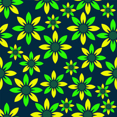 Flower seamless pattern - background of flowers. Vector illustration
