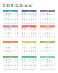 2024 year calendar, calendar design for 2024 starts sunday