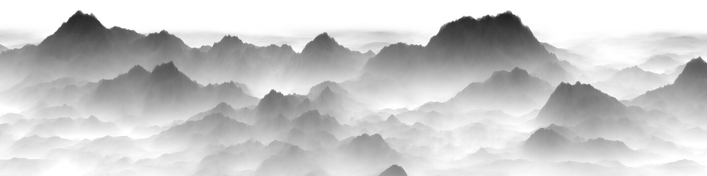 white clouds in the mountains