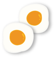 fried egg vector illustration on white background.