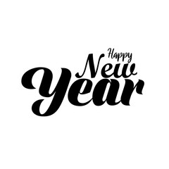 2 Vector happy new year text design vector greeting illustration with hand written lettering