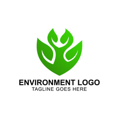 Natural logo element design, leaf, green, environment vector illustration