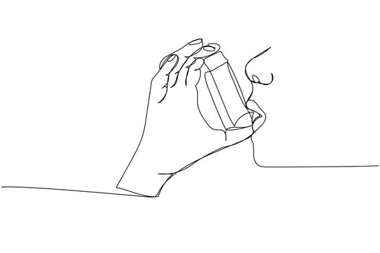 line art hand holding inhaler clip art preview