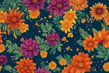 Meubelstickers seamless floral pattern © umair