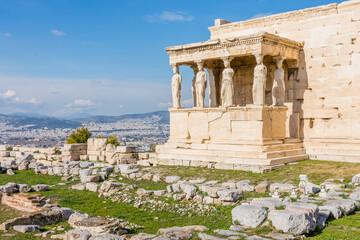 Obraz premium The Erechtheion or Temple of Athena Polias of the Acropolis, Athens