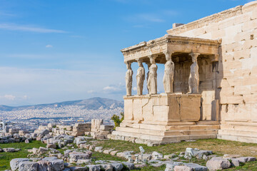Obraz premium The Erechtheion or Temple of Athena Polias of the Acropolis, Athens