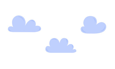 Vector flat design cloud collection isolated on white background