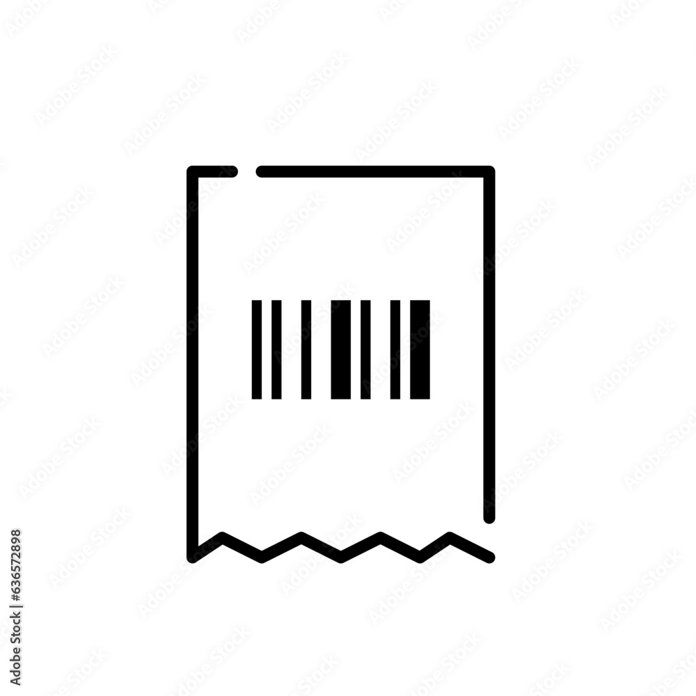Poster bar code printed on a check. pixel perfect, editable stroke icon
