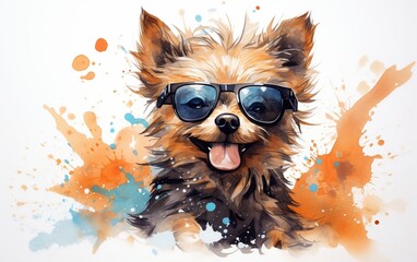 Dog Watercolor Nursery Art Style, Generative Ai