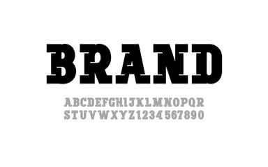 Trendy slab serif bold alphabet font, uppercase from A to Z, vector illustration 10EPS