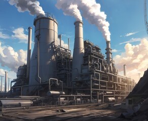 Coal thermal power industry has smoke that causes environmental