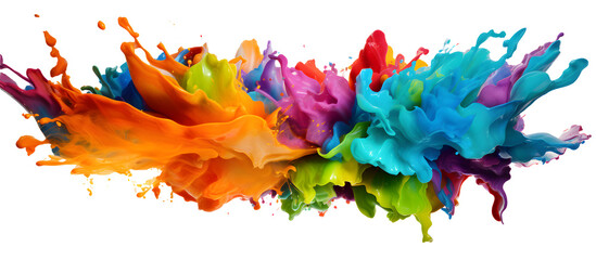 Abstract colorful liquid paint splash explosion. Generative AI