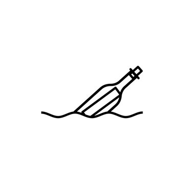 MESSAGE IN A BOTTLE LOGO ICON CONCEPT