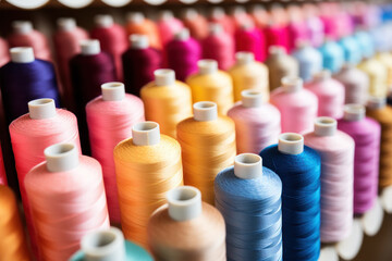 Bobbins with colored thread for industrial textile machines