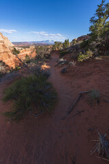 hiking the broken arch trail in arches national park, utah, usa