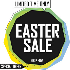 Easter Sale banner, discount tag on transparent background, PNG 