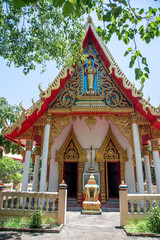 Obraz premium Wat Lek Thammakit is the most famous landmark in Nakorn Nayok, Thailand