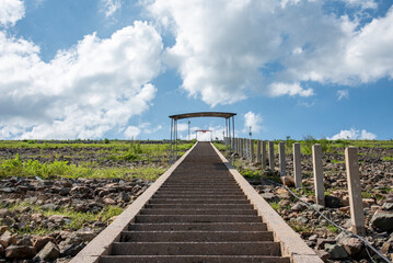 Fototapeta premium The Beautiful view from Khundan Prakanchon Dam is the most famous landmark in Nakorn Nayok, Thailand