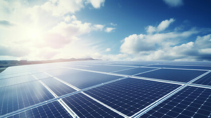 solar panels on a roof, the renewable energy concepts and copyspace area, by generative AI.