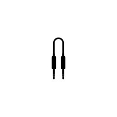  Jack audio cable icon isolated on white background.