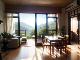 木漏れ日のリビングルーム