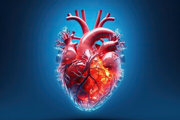 Anatomy of the human heart ,Generative AI.. - obrazy, fototapety, plakaty