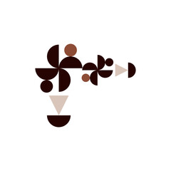 Abstract bauhaus shapes. Modern circles, triangles and squares, minimal style bauhaus vector set. Graphic style design elements. Bauhaus elements pattern square contemporary