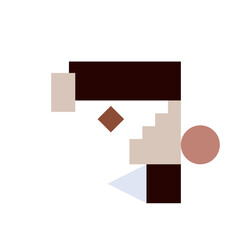 Abstract bauhaus shapes. Modern circles, triangles and squares, minimal style bauhaus vector set. Graphic style design elements. Bauhaus elements pattern square contemporary