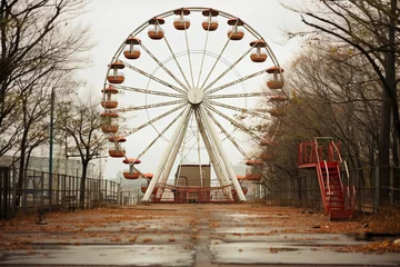 Deurstickers abandoned Ferris wheel in park © Planetz