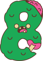 8 number with zombie themed character