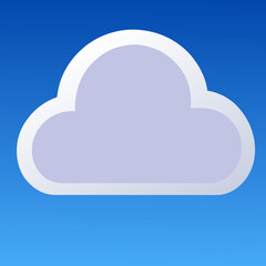 Cloud icon on blue background. Vector illustration. Eps 10 file.