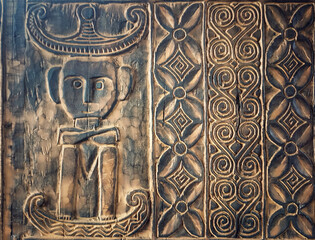 Wooden art Sculpture of Ancient Statue Ornament 