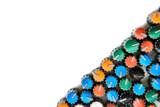 volume potentiometer mixer knob and copy space for text