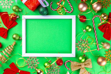 Bright green New Year Christmas background