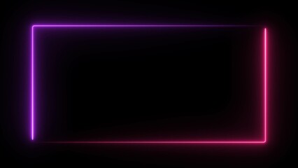 abstract neon rectangle frame illustration background 4k    
