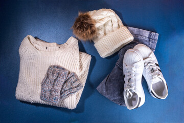 Women warm winter casual clothes set