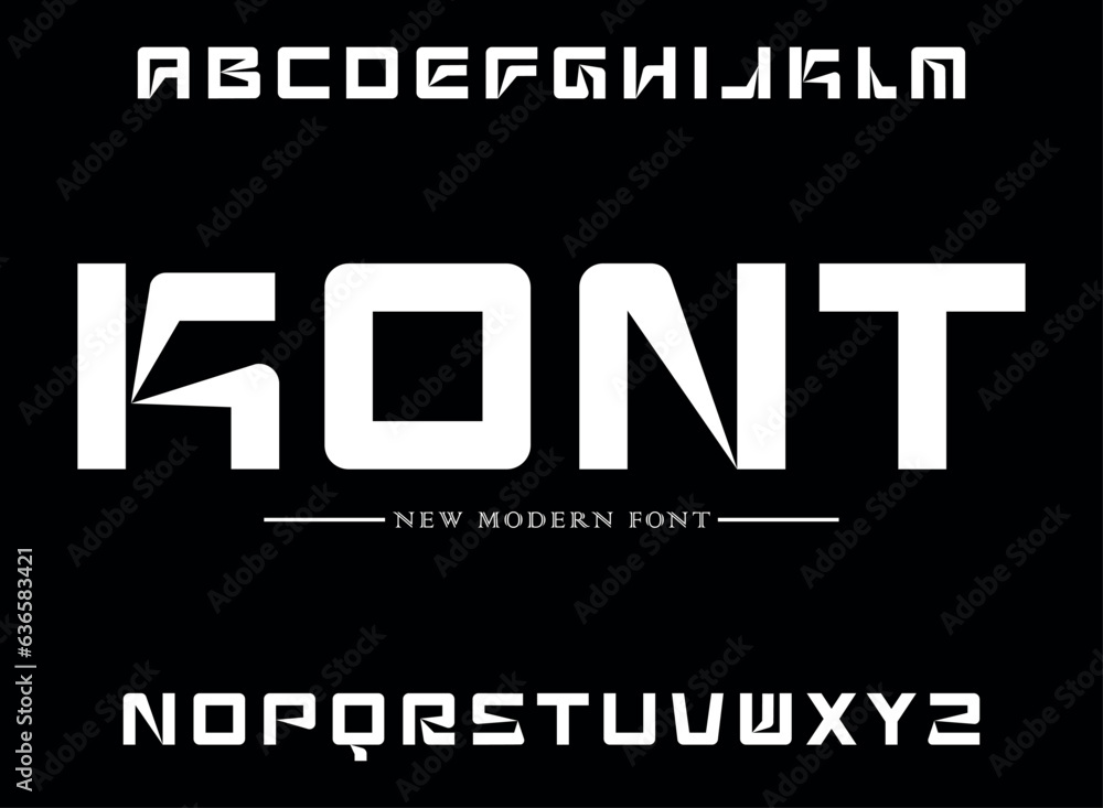 Poster kont, unique geometric circular display and minimalist style font vector set.
