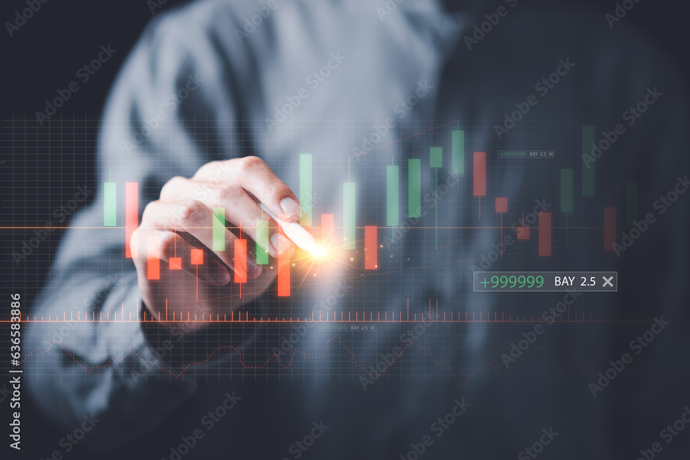 Poster concept of finance and investment ,profit growth management ,financial graphical and statistical ana