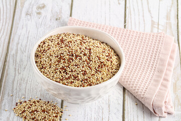 Raw dry quinoa cereal grain