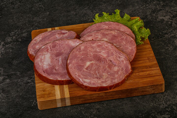 Slices of pork meat ham