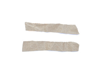 Recycled paper craft stick on a white background. Set of paper torn on white, Brown paper torn or ripped pieces of paper isolated on white background.