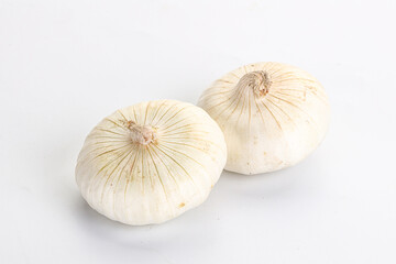 Raw white onion heap isolated