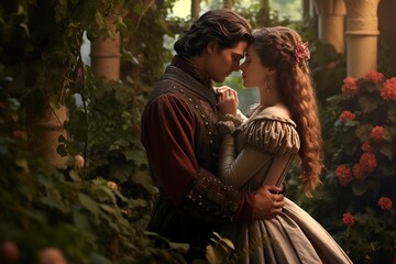 Princess And Prince Kissing Garden