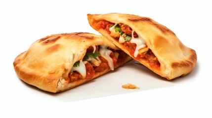 Pizza sur fond blanc, sauce tomate, basilic, jambon fromage, champignon, illustration produit culinaire, ia g&eacute;n&eacute;rative