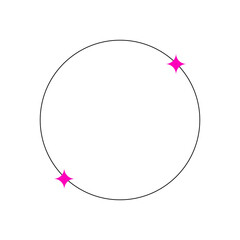 Modern minimalist aesthetic line elements, trendy linear frames with stars, geometric forms. Arch frame with sparkles for social media or poster design, simple decorative boho style border vector set