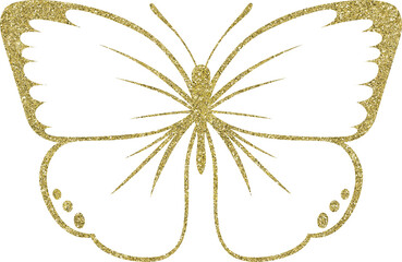 Butterfly Gold Glitter