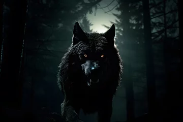 Fotobehang A spooky werewolf lurking in the shadows © AGSTRONAUT