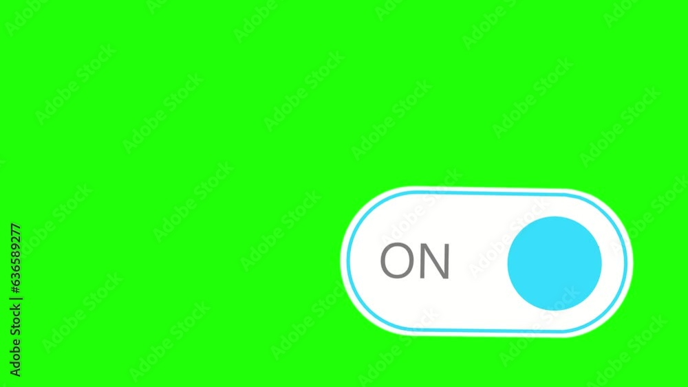 Poster video footage of a virtual on/off button on chroma key. rendering animation.