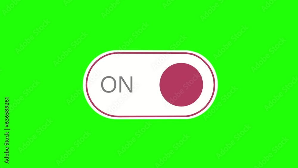 Poster video footage of a virtual on/off button on chroma key. rendering animation.